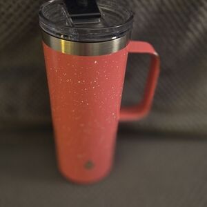 Coral Speckled Travel Mug